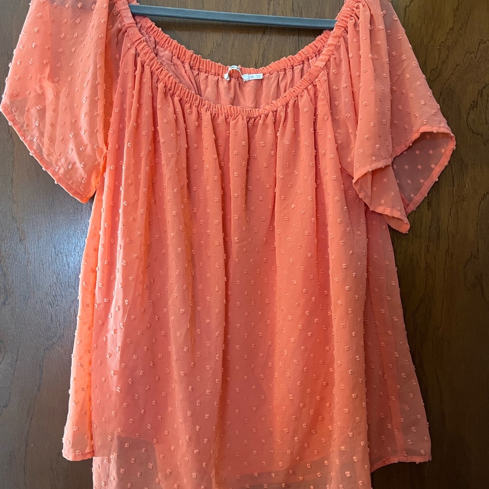 Women's Off-Shoulder Peach Top